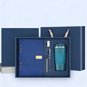 Custom Logo Corporate Promotional Wholesale Luxury Business A5 PU Leather <b>Notebook</b> with <b>Pen</b> Stainless Steel Tumbler USB Gift <b>Set</b> - Product Image 4