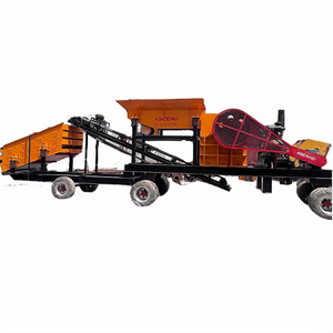 Простая в перемещении мобильная щековая дробилка PE300x500 PE400x600 30 40 50 т/ч для дробления каменной породы в горнодобывающем карьере в Танзания Судан - Product Image 1