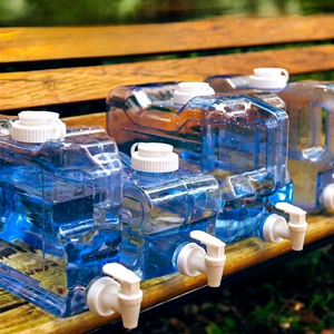 Outdoor Sports Water Storage Square PETG Bottle Camping Travel Faucet <b>Kettle</b> Household Dormitory Drinking Tank Drinkware - Product Image 1