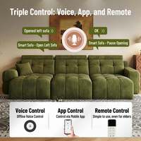 Sofá Cama Eléctrico Convertible Moderno Lawrence de Tela Chenille, Sofá Deslizante Reclinable Extensible para Sala de Estar, Pequeño y Grande