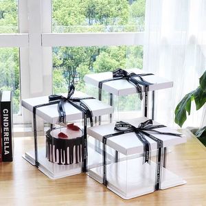 6 8 10 12 14 16 Inch Square Tall <strong>Transparent</strong> Clear Top <strong>Cake</strong> <strong>Box</strong> - Product Image 3