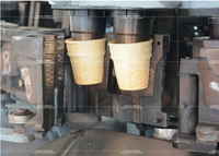 Machine à fabriquer des cornets de gaufrettes à grande vitesse, ligne de production industrielle de biscuits et de cornets de crème glacée en acier inoxydable, système de cuisson industriel 24 têtes