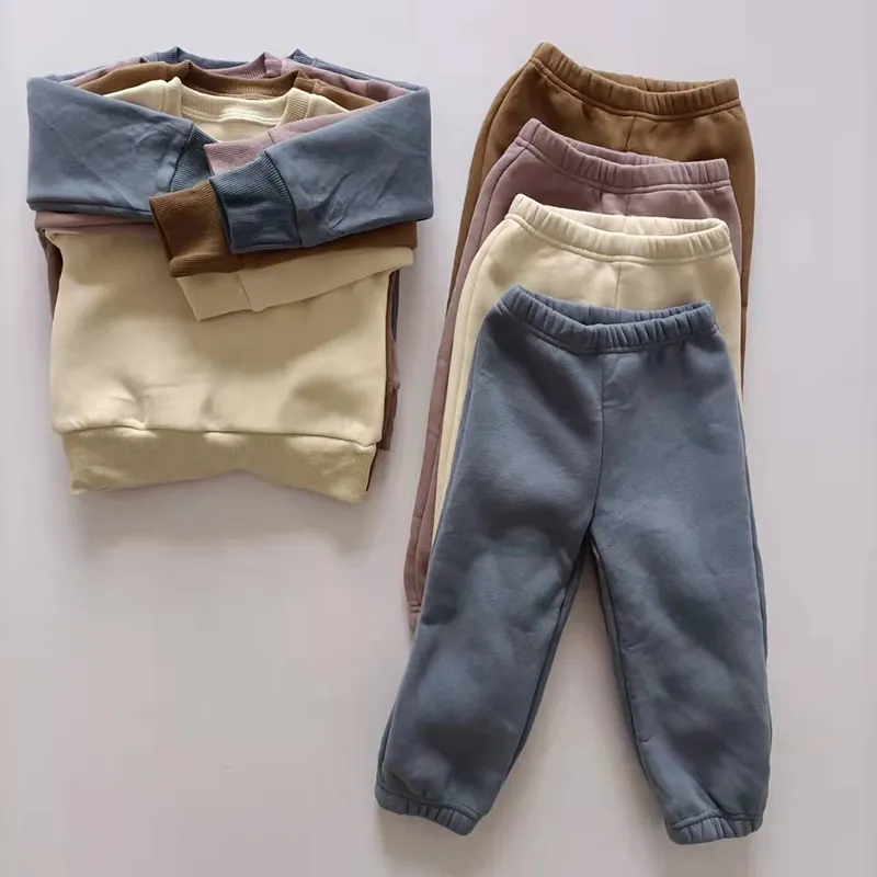 Fleece Toddler Baby Boy Clothing Two Piece Tracksuit Set sweatpants and hoodie set