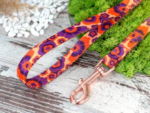 Laisse pour chien à imprimé floral avec deux mousquetons, couleurs personnalisables, adaptée aux races petites/moyennes/grandes - Product Image 6