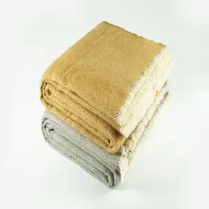 HengTai New Trend 450gsm 100%Wool Blanket Heavy 140*200cm Wool Blankets Woven Throw Blanket For Winter