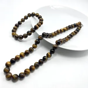 Natural stone Round Faceted tiger eye gem loose bead DIY Stone Bead Bracelet Necklace Earring Jewelry Making