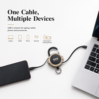 Câble USB C rétractable 100W pour ordinateur portable, tablette, smartphone et batterie externe