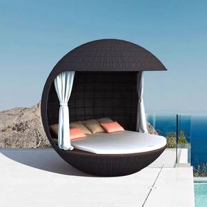 Las mejores ventas, tumbona redonda plegable, duradera, nido <span class=keywords><strong>de</strong></span> ratán para exteriores, juego <span class=keywords><strong>de</strong></span> cama para el sol para jardín, Patio, resorts, diseñador, estancia <span class=keywords><strong>de</strong></span> ocio al aire libre - Product Image 1