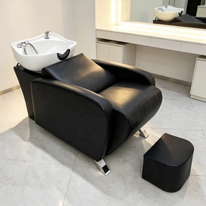 Chaise de lavage de cheveux confortable avec bac en céramique réglable pour salon de coiffure et équipement de salon de beauté - Product Image 2