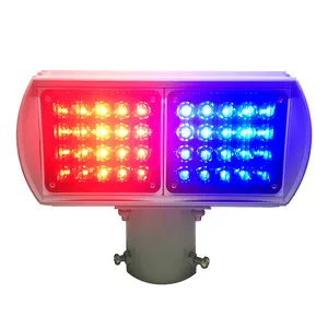 Rot blau Doppelseite anpassbare Solar LED Blitz Blitz Verkehrs warnleuchte Verkehrs sicherheits markierungen