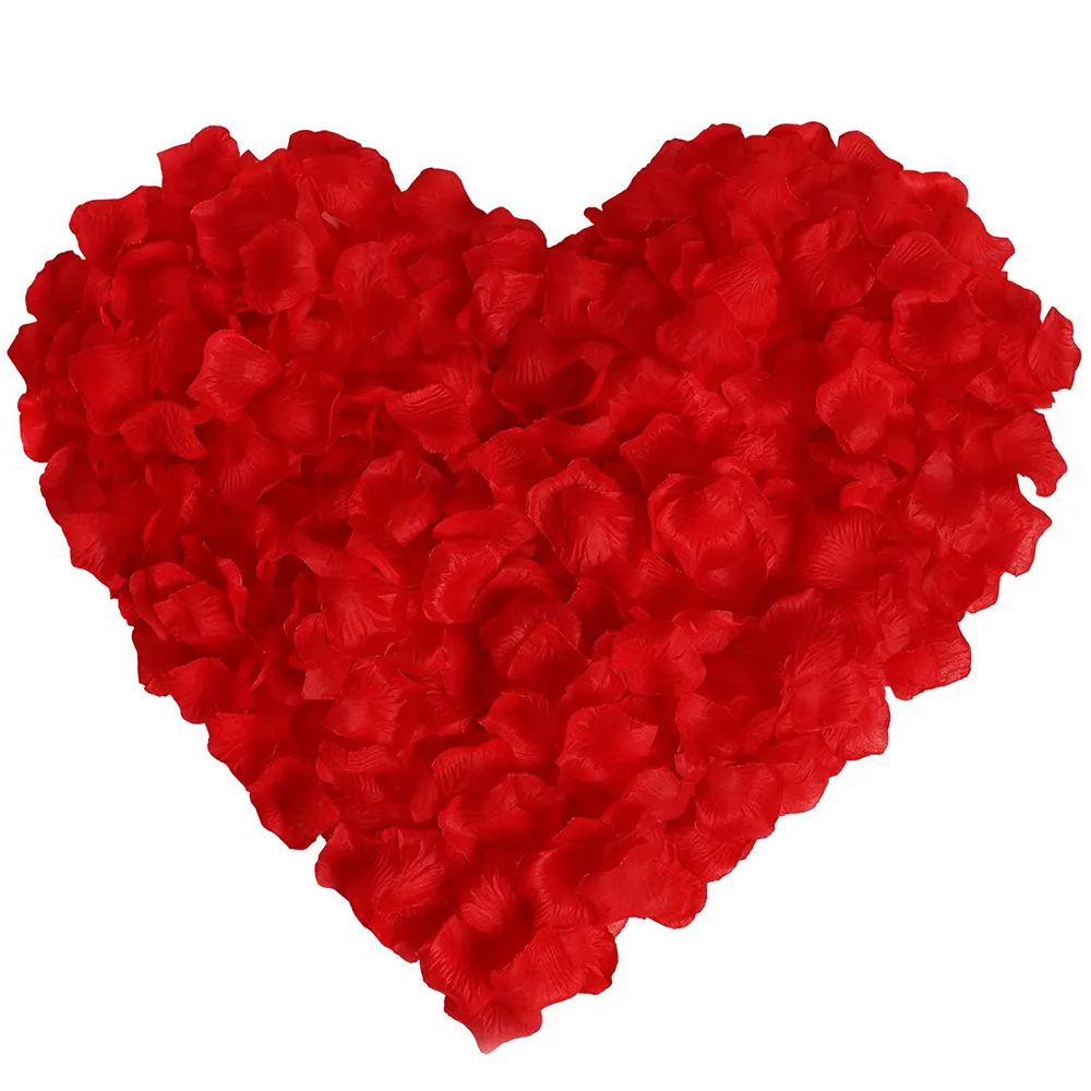 100 Pcs Red silk rose petals for valentine's day, romantic night, wedding, proposal anniversary flower decorations