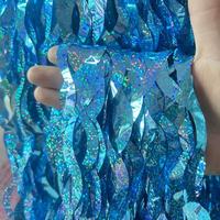 Rideau de pluie 1m*2m pour décorations de fête, rideaux de pluie à franges en feuille d'aluminium métallique pour fête, rideaux de fond à franges ondulées