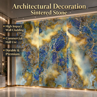 Dalles de pierre frittée translucides mates à veines dorées de luxe, panneaux de marbre artificiel pour la décoration architecturale des salons et des halls