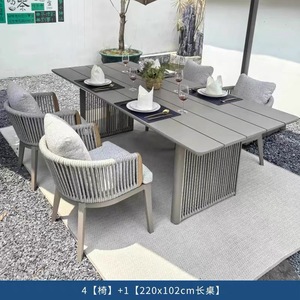Meubles <span class=keywords><strong>de</strong></span> <span class=keywords><strong>jardin</strong></span> <span class=keywords><strong>en</strong></span> <span class=keywords><strong>aluminium</strong></span> modernes et durables pour l'extérieur, ensemble <span class=keywords><strong>de</strong></span> salle à manger <span class=keywords><strong>en</strong></span> corde tressée pour 6-8-10-12-14-16 personnes, table et chaises pour usage hôtelier - Product Image 4