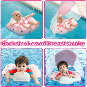 Flotador Inflable para Bebés con Toldo de Protección Solar, Anillo de Natación para Bebés - Product Image 6