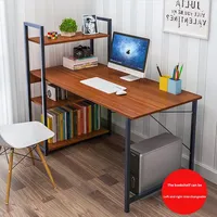 Escritorio de Computadora Ajustable, Escritorio Simple para el Hogar, Escritorio Individual para Estudiantes, Combinación de Escritorio Pequeño con Estantería Integrada