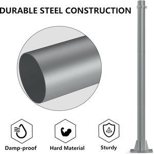 JH-Mech <span class=keywords><strong>Mat</strong></span> Gris Foncé 10ft Pare-Soleil Poteaux 3 "Diamètre Connexion Unique Conception Acier Heavy Duty Pare-Soleil Poteau - Product Image 4