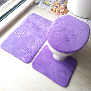 Epsilon Teppich Badezimmer Toilettenvorleger Waschbarer Tapete Banheiro Badezimmermatten-Set Flanell Rutschfeste Küchen- und Badematte - Product Image 2