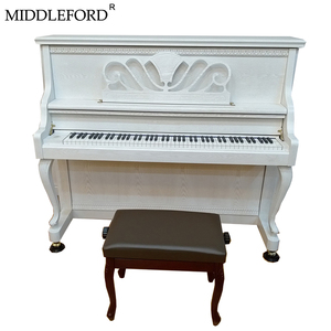 Stile europeo bianco opaco a mano-intagliato <span class=keywords><strong>oro</strong></span> in polvere professionale in posizione verticale pianoforte con panca - Product Image 1