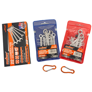 Ensemble de 20 <span class=keywords><strong>mini</strong></span>-clés, clés combinées métriques et SAE fines avec extrémité en boîte et extrémité ouverte, jeu de clés à douille en acier au carbone - Product Image 1