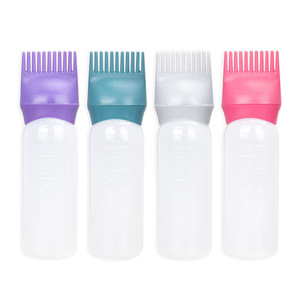 Bouteille de teinture pour cheveux avec applicateur en forme de peigne, mesure en plastique de 100 ml pour la coloration des cheveux, tous types de cheveux - Product Image 1