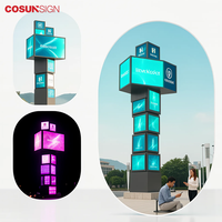 Boîte à lumière LED double face en métal massif pour enseigne lumineuse de devanture de magasin
