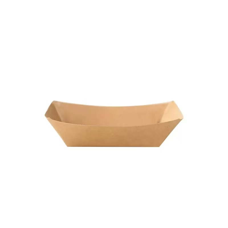 Custom Logo Supplier for Disposable Food Tray Disposable Boat Paper Tray for Food Paper Plates & Bowls