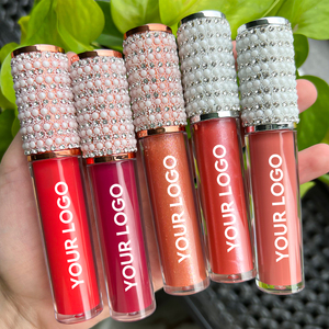 Brillo Labial con Diamantes, Personaliza <span class=keywords><strong>tu</strong></span> Propio Logotipo, Lápiz Labial Líquido Vegano a Prueba de Agua, Envases Vacíos para Brillo Labial - Product Image 1
