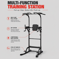 Alat Fitness Multifungsi Power Tower Pull Up Bar Station Dip Stand untuk Latihan Kekuatan dan Chin Up Bar di Gym