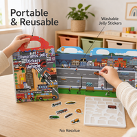 Autocollants 3D en TPE Écologiques Imperméables pour Chambre de Garçon : Véhicules de Dessin Animé (Voiture, Camion, Camion de Pompiers) – Décorations Adhésives en Gelée pour l'École et le Bricolage