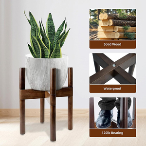 エレガントな木製植物ディスプレイスタンド（屋内用）、あらゆる部屋であなたのお気に入りの植物を展示できる多用途の木製スタンド - Product Image 3