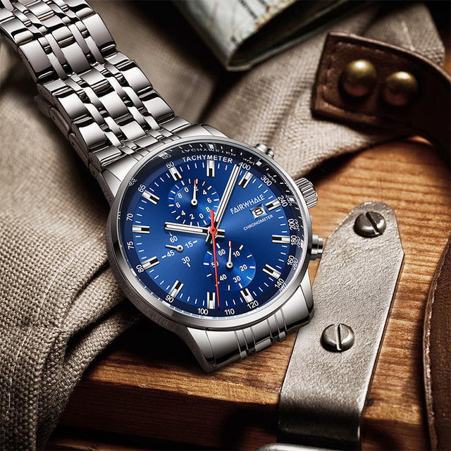 Mark Fairwhale Custom Brands Luxury Fashion Mans Quartz Watch Stainless Watch Band Waterproof Wrist Watch Man FW-5710