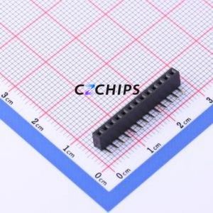 PM200-1-13-W-4.3 Pin Socket Bent Lead Through Hole,P=2mm Connector 1x13P 2mm Square Hole Right Angle Insert - Product Image 1