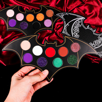 Palette de fards à paupières gothiques en gros, 9 couleurs, mats, irisés, métalliques, pailletés, haute pigmentation, véganes, maquillage Halloween