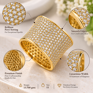 Bague en or 24 carats, 13,70 grammes, bague en or fantaisie faite à la main pour femmes, pour les mariages, bijoux en or indiens traditionnels - Product Image 5