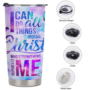 Vaso Térmico de Acero Inoxidable de Doble Pared de 20 oz con la Frase '<span class=keywords><strong>Soy</strong></span> un Hijo de Dios', Regalos Religiosos con Versículos Bíblicos de Jesús y la Fe Cristiana - Product Image 4