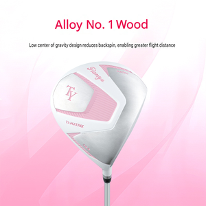 Ensemble de clubs de golf d'entraînement rose premium avec sac de golf, ensemble de clubs de golf pour femmes, ambidextre, pour l'extérieur et l'intérieur, 9 clubs en fibre de carbone/acier - Product Image 2