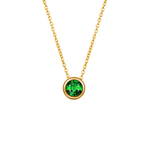Collana in Acciaio Inossidabile con Pietra, Brillante Diamante, Piccola Pietra di Nascita Singola, Citrino, Ametista - Product Image 4