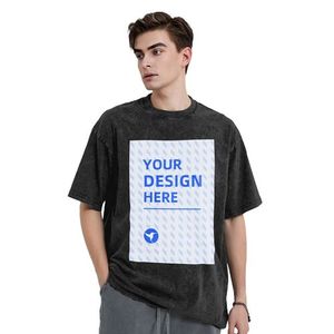 เสื้อยืดแขนสั้นคอตตอน230กรัมสำหรับผู้ชายปรับแต่งได้ผ้าซับเหงื่อสองด้านสีล้วนตัวเลือกราคาประหยัดสำหรับการพิมพ์ - Product Image 4