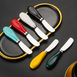 Couteau à beurre en acier inoxydable, épandeur de confiture, manche en céramique, style minimaliste vintage, idéal pour étaler le beurre, la confiture, le <span class=keywords><strong>fromage</strong></span> à la crème - Product Image 5