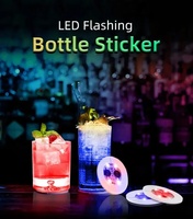 Sous-verre LED compact rond de 4 cm en EVA, double face, lumineux et clignotant