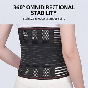 <span class=keywords><strong>Faja</strong></span> de compresión doblemente ajustable, cinturón de soporte <span class=keywords><strong>lumbar</strong></span> de nailon transpirable, soporte flexible para alivio del dolor, protección para correr - Product Image 2