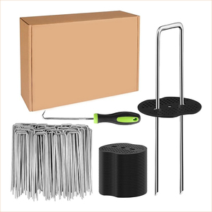 Clous en U galvanisés pour la stabilité du <span class=keywords><strong>gazon</strong></span> <span class=keywords><strong>synthétique</strong></span>, fixations de jardin en extérieur - Product Image 2