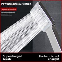 Pommeau de douche carré à main, fonction unique, pression intense, effet pluie et cascade, design moderne, robinets à débit contrôlé, salle de bain