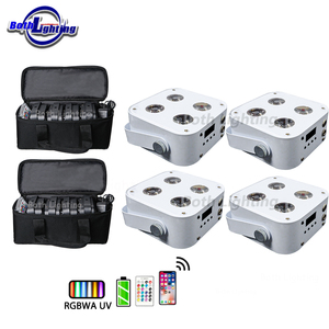 Bothlighting IR4 Mini pin không dây Backdrop rgbwa + UV Wedding party DJ Đèn sân khấu mệnh uplights không dây với trường hợp - Product Image 1