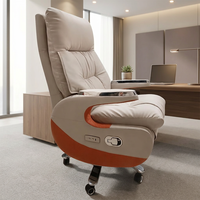 Fauteuil de Direction Moderne Inclinable et Pivotant avec Réglage en Hauteur, Chaise de Bureau en Cuir Rembourrée à Dossier Haut pour Bureau à Domicile