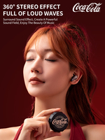Casque d'écoute sans fil Coca-Cola T13 Creative Bottle Cap Semi-In-Ear Noir Bluetooth 5.4 en ABS avec réduction de bruit ENC