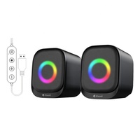 Control de Volumen, Función de Micrófono, USB Plug-and-Play, Alimentación, LED RGB, Compatible con Entrada de Auriculares para Computadora