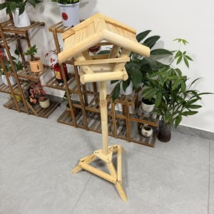 Eco-Friendly Luxury Modern Wood Pet House <b>Bird</b> Feeder with <b>Stand</b> Base Freestanding Wooden Outdoor - Product Image 6