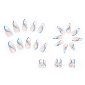 High Pure Desire Glitter <span class=keywords><strong>Diagonal</strong></span> Edge French Press-On Uñ<span class=keywords><strong>as</strong></span> en forma de almendra Sweet Girl Uñ<span class=keywords><strong>as</strong></span> suaves para dedos Venta al por mayor Francés - Product Image 3